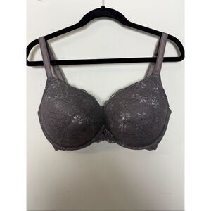 Torrid Charcoal 38DDD XO Plunge Push-Up Bra Lace
